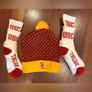 USC Nike Knit Beanie and Socks Sets
